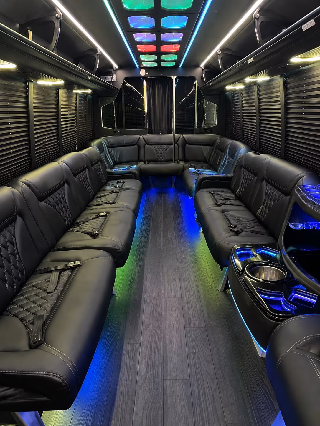 gilbert 20 passenger party bus interior